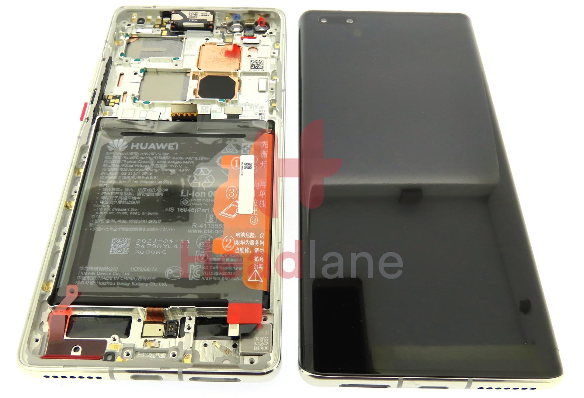 Huawei Mate 40 Pro LCD Display / Screen + Touch + Battery - Silver - view 2