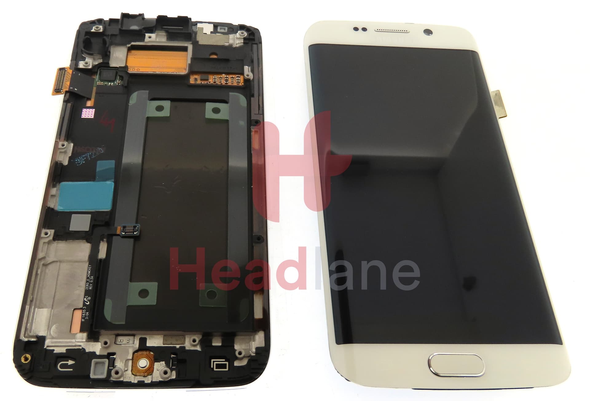 Samsung SM-G925F Galaxy S6 Edge LCD Display / Screen + Touch - White - view 3