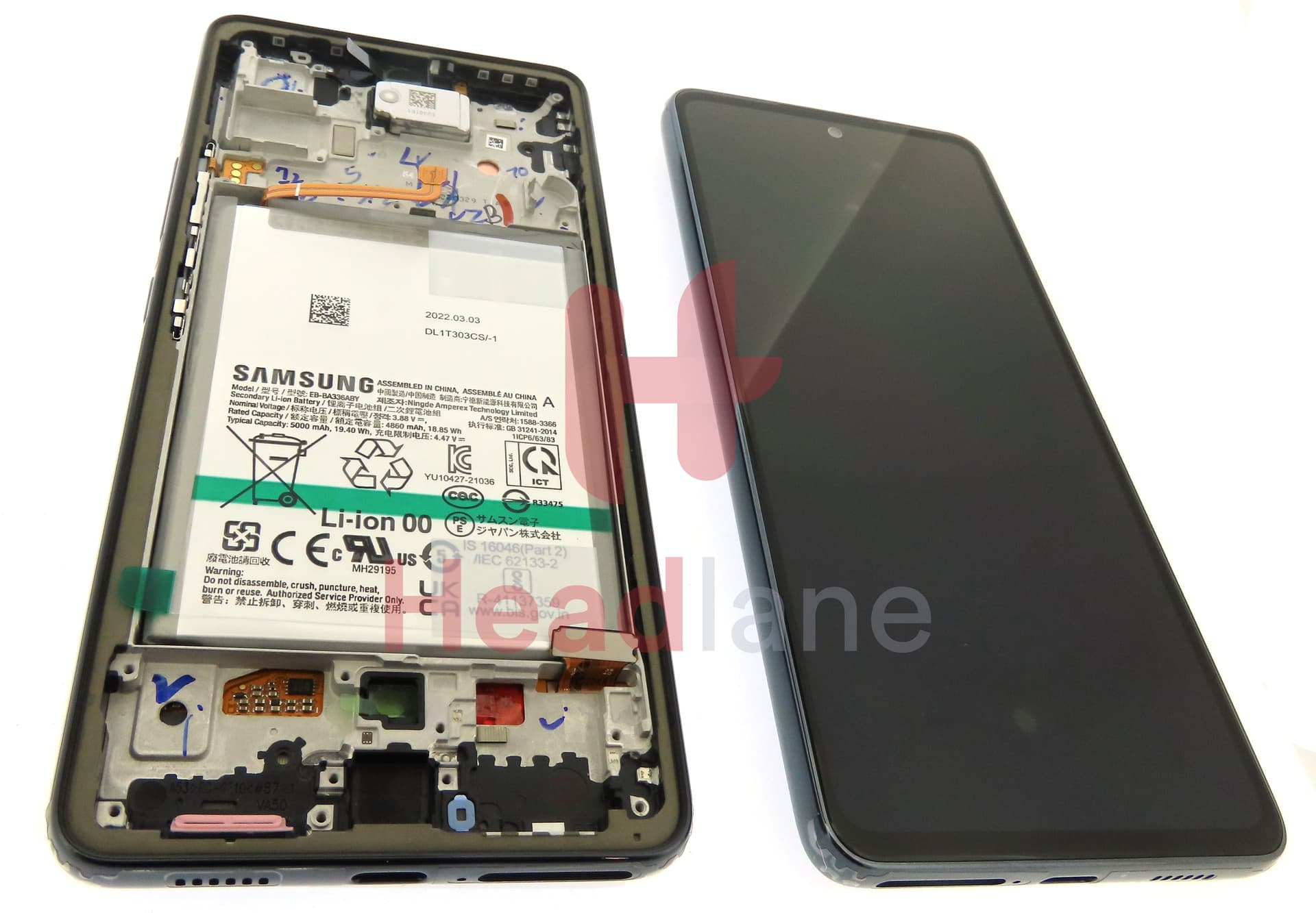 Samsung SM-A536 Galaxy A53 5G LCD Display / Screen + Touch + Battery - Black - view 2