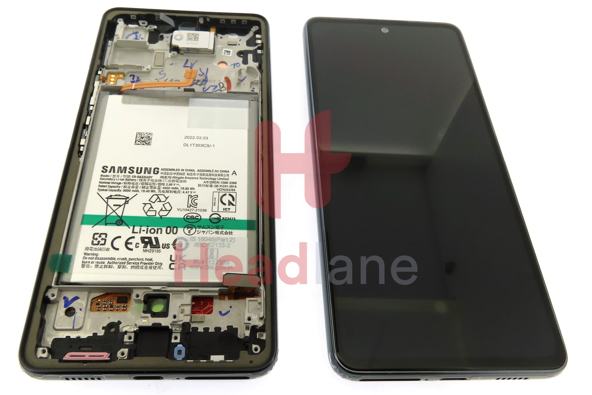 Samsung SM-A536 Galaxy A53 5G LCD Display / Screen + Touch + Battery - Black - view 3