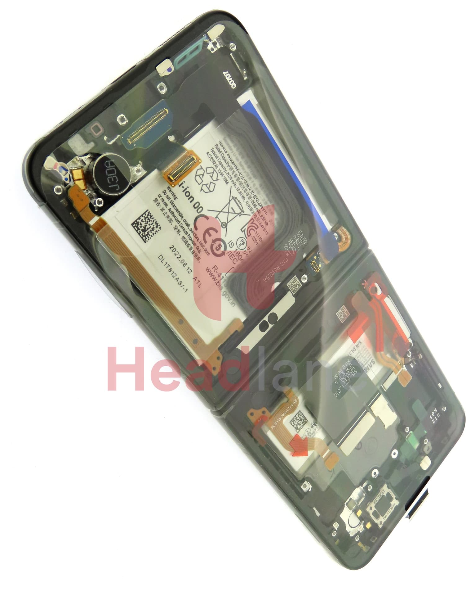 Samsung SM-F721 Galaxy Z Flip4 5G LCD Display / Screen + Touch + Battery - Bespoke Navy - view 2