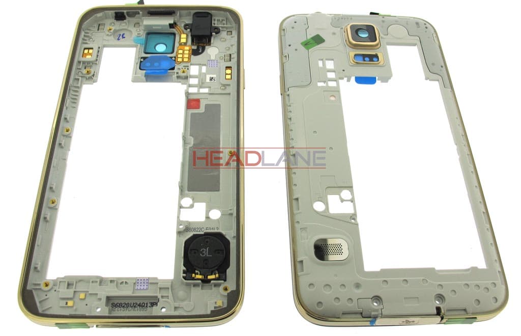 Samsung SM-G900F Galaxy S5 Middle Cover / Chassis - Gold - view 2