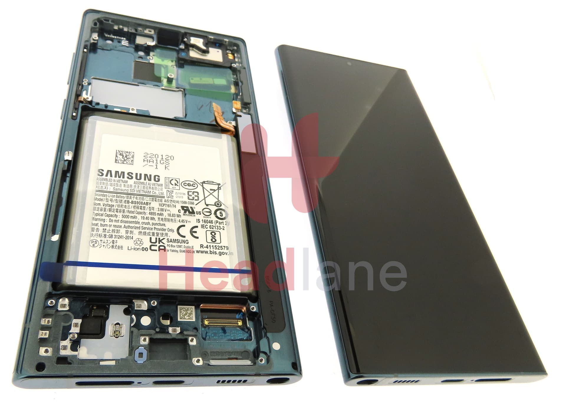 Samsung SM-S908 Galaxy S22 Ultra LCD Display / Screen + Touch + Battery - Green - view 2