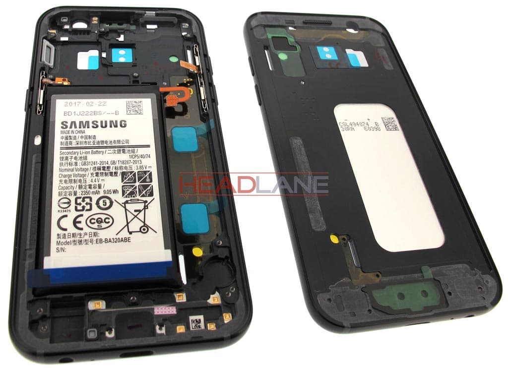 Samsung SM-A320 Galaxy A3 (2017) Middle + Battery - Black - view 2