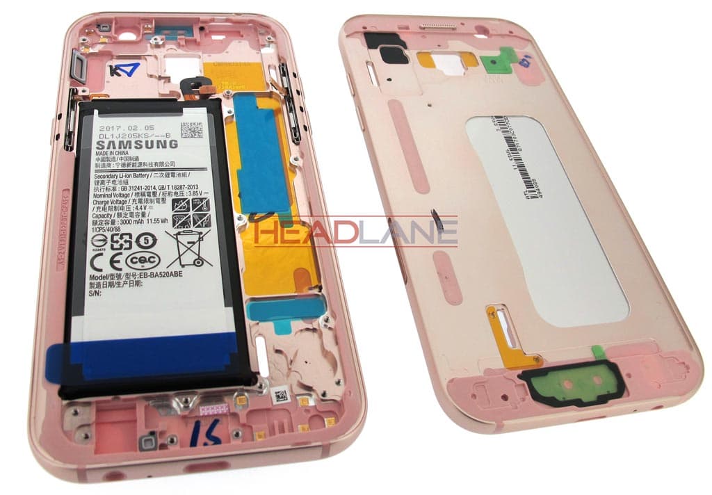 Samsung SM-A520 Galaxy A5 (2017) Middle + Battery - Pink - view 2