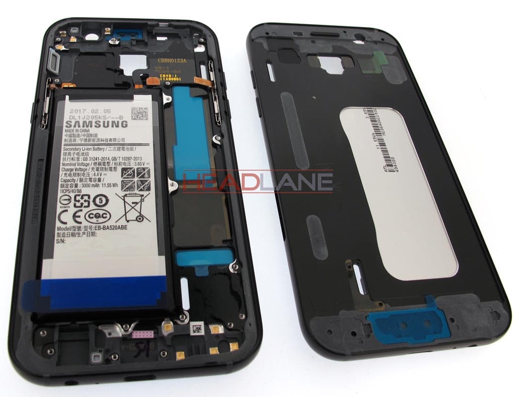 Samsung SM-A520 Galaxy A5 (2017) Middle + Battery - Black - view 2
