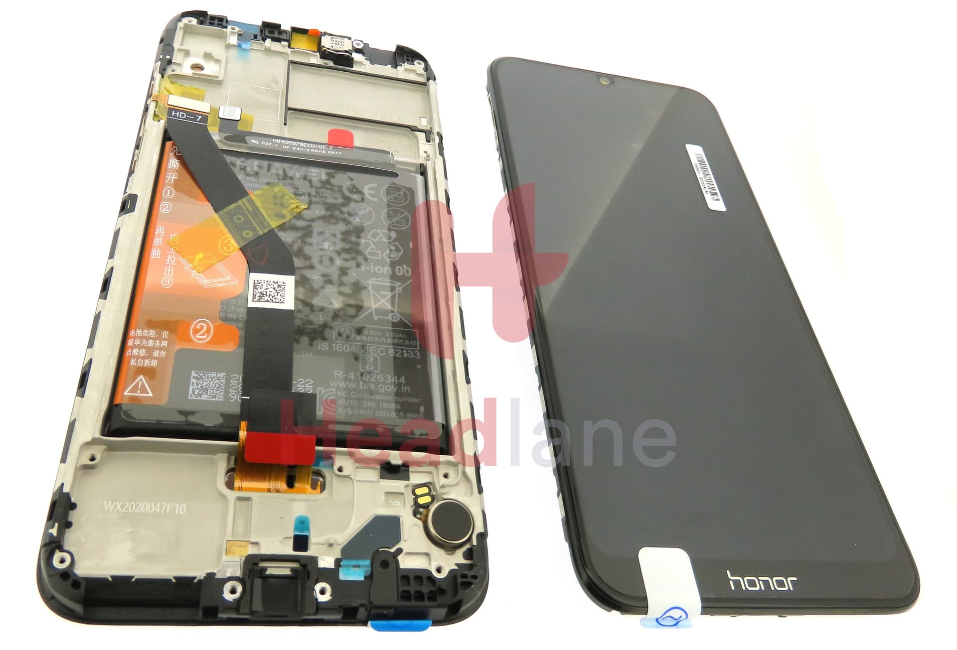 Huawei Honor 8A LCD Display / Screen + Touch + Battery Assembly - Black - view 2