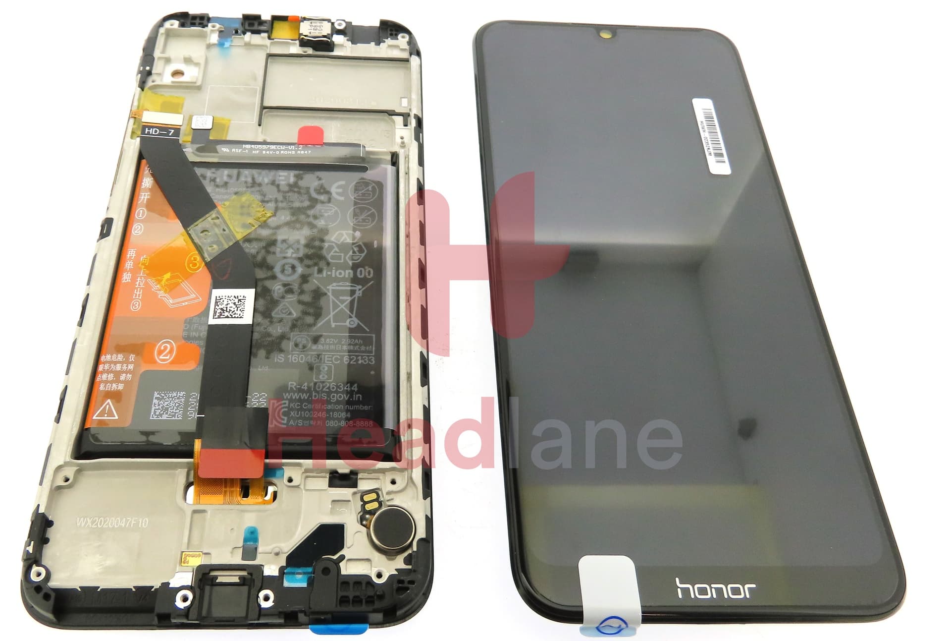 Huawei Honor 8A LCD Display / Screen + Touch + Battery Assembly - Black - view 3