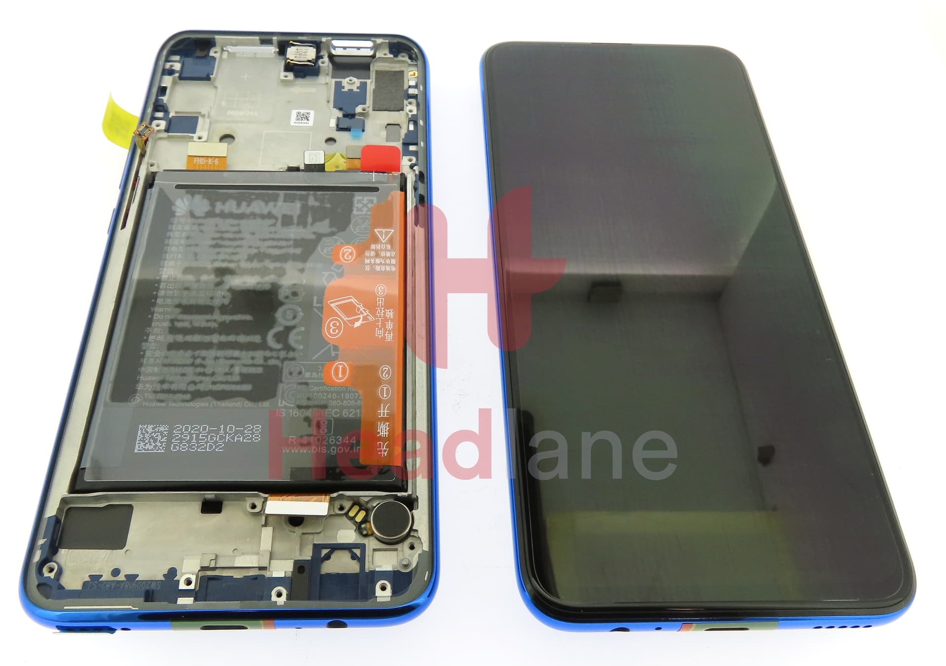 Huawei Honor 9X LCD Display / Screen + Touch + Battery - Blue - view 3