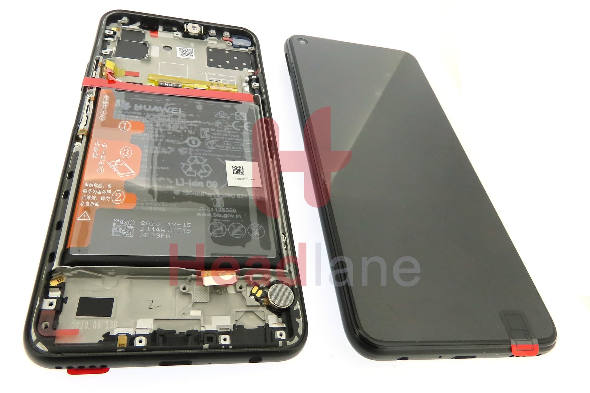 Huawei Honor 30S LCD Display / Screen + Touch + Battery Assembly - Black - view 2