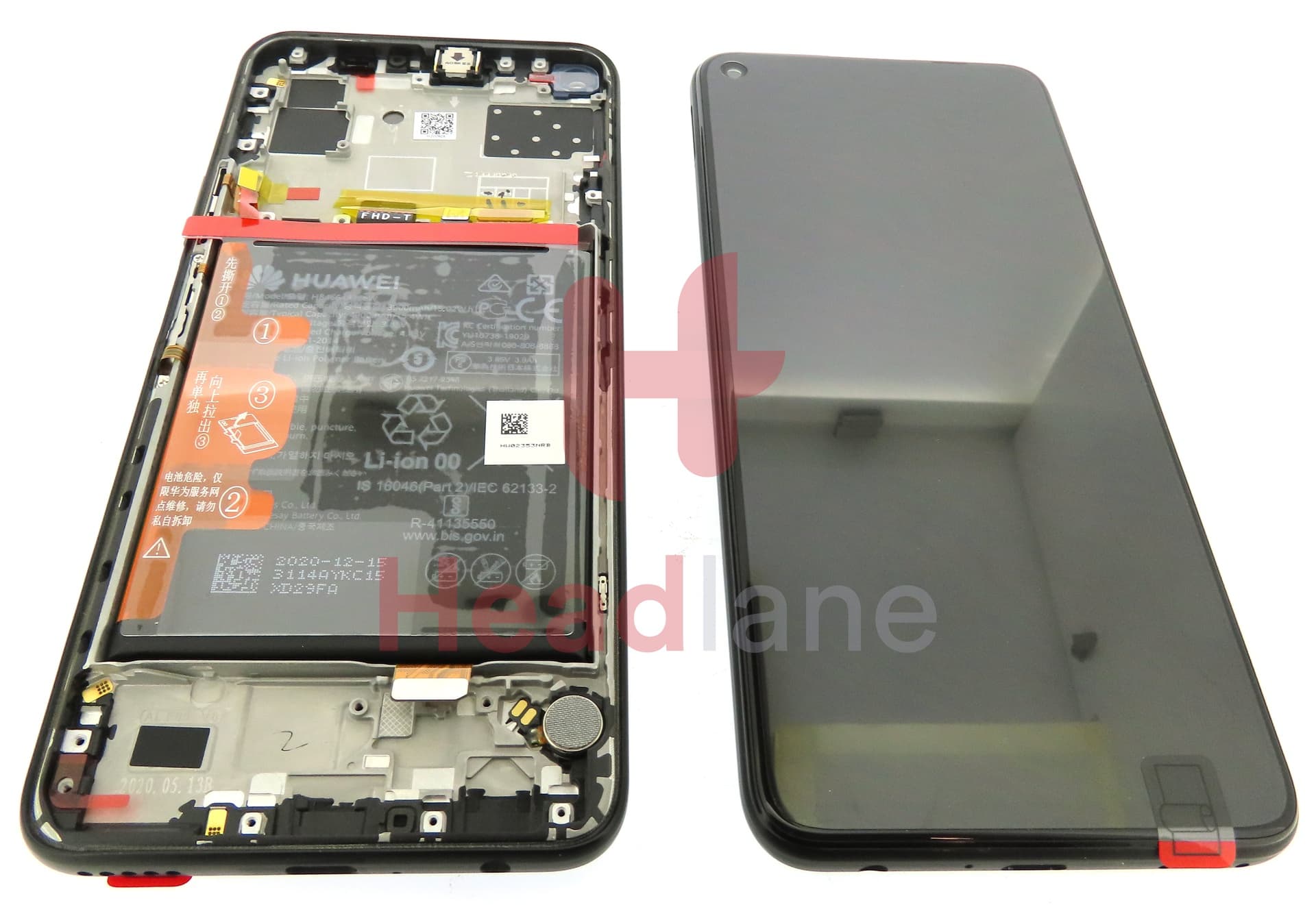 Huawei Honor 30S LCD Display / Screen + Touch + Battery Assembly - Black - view 3