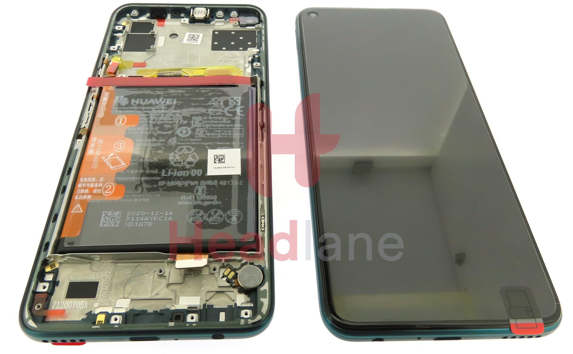 Huawei Honor 30S LCD Display / Screen + Touch + Battery Assembly - Green - view 3