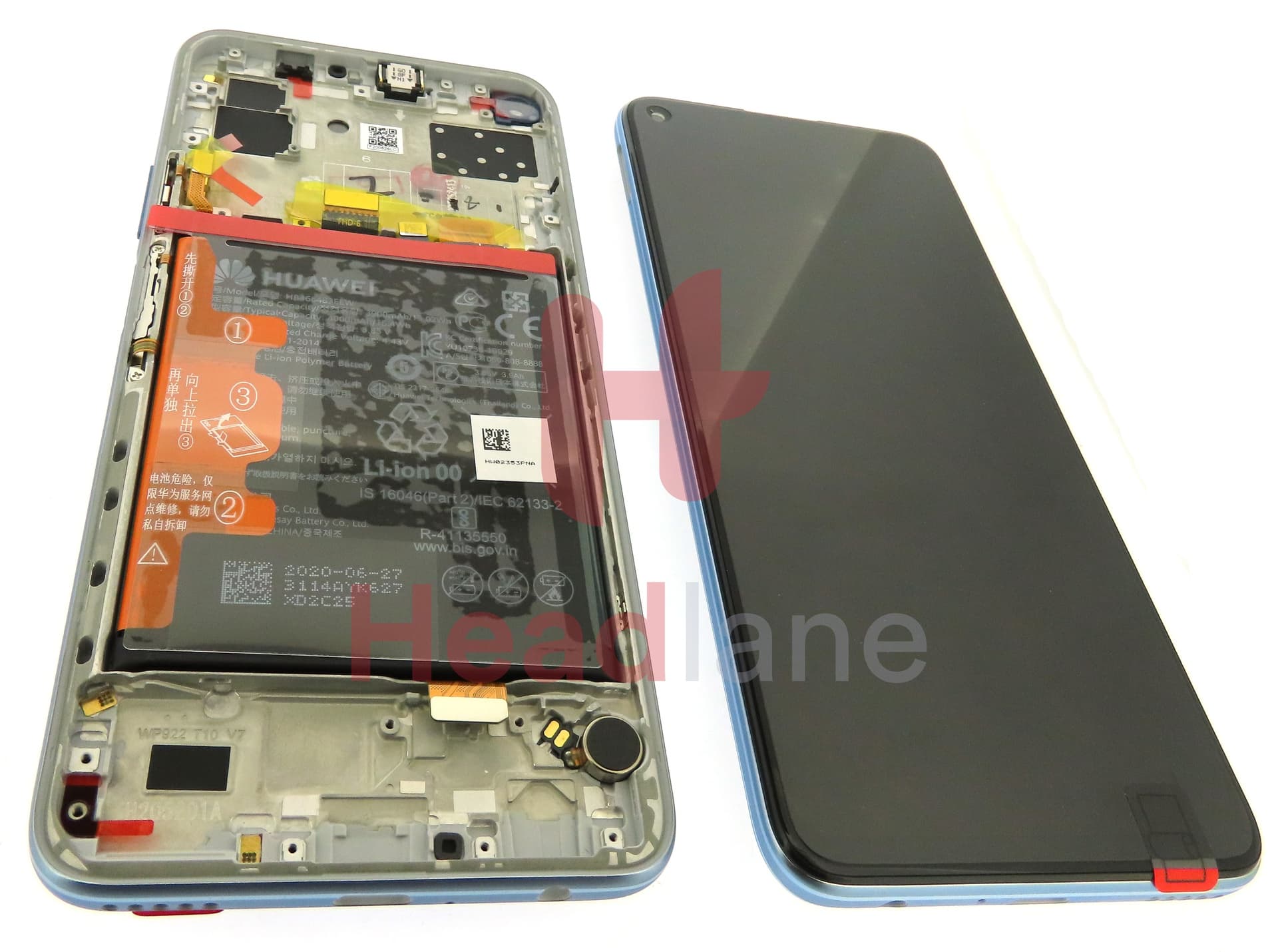 Huawei Honor 30S LCD Display / Screen + Touch + Battery Assembly - Silver - view 2