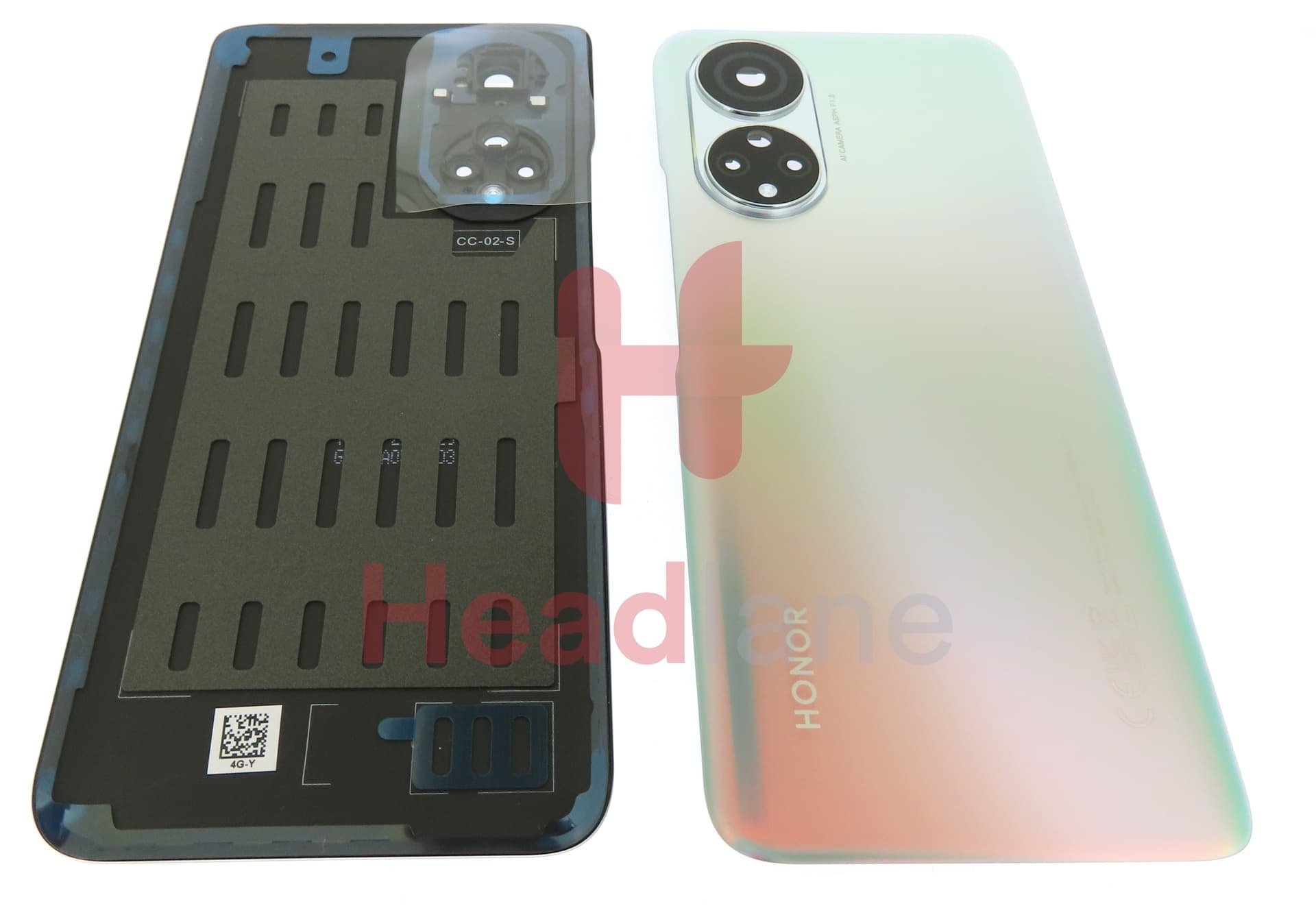 Honor X7 Back / Battery Cover + Camera Decoration + Lens - Silver - view 4