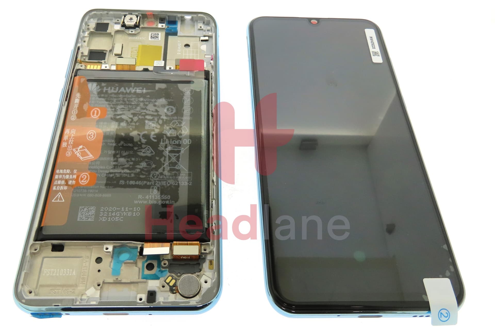 Huawei Y8p / P Smart S LCD Display / Screen + Touch + Battery - Breathing Crystal - view 3