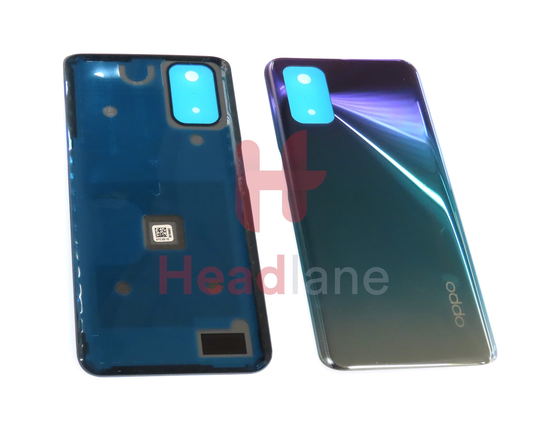 Oppo CPH2067 A72 Back / Battery Cover - Purple / Green - view 2