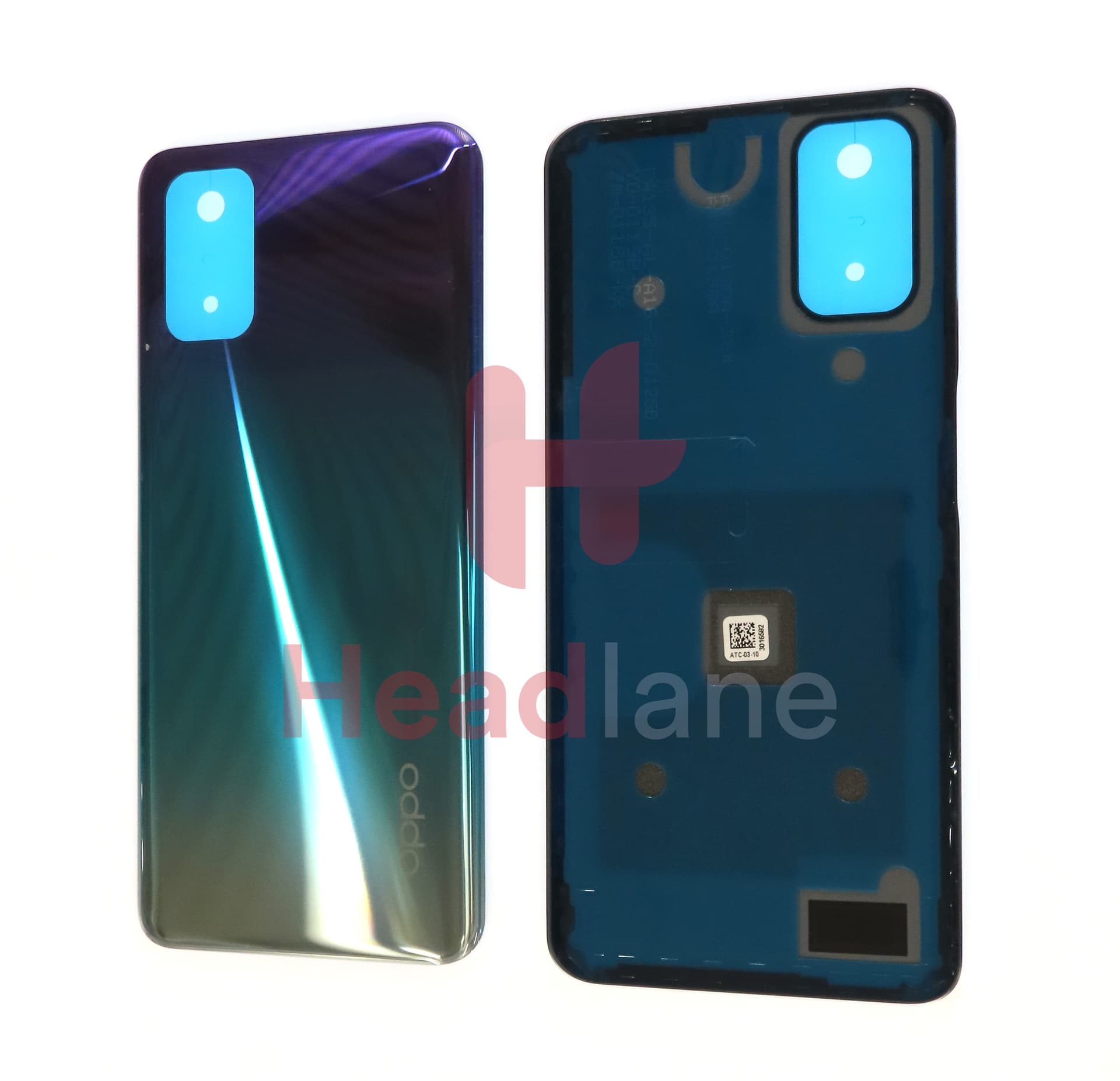 Oppo CPH2067 A72 Back / Battery Cover - Purple / Green - view 3