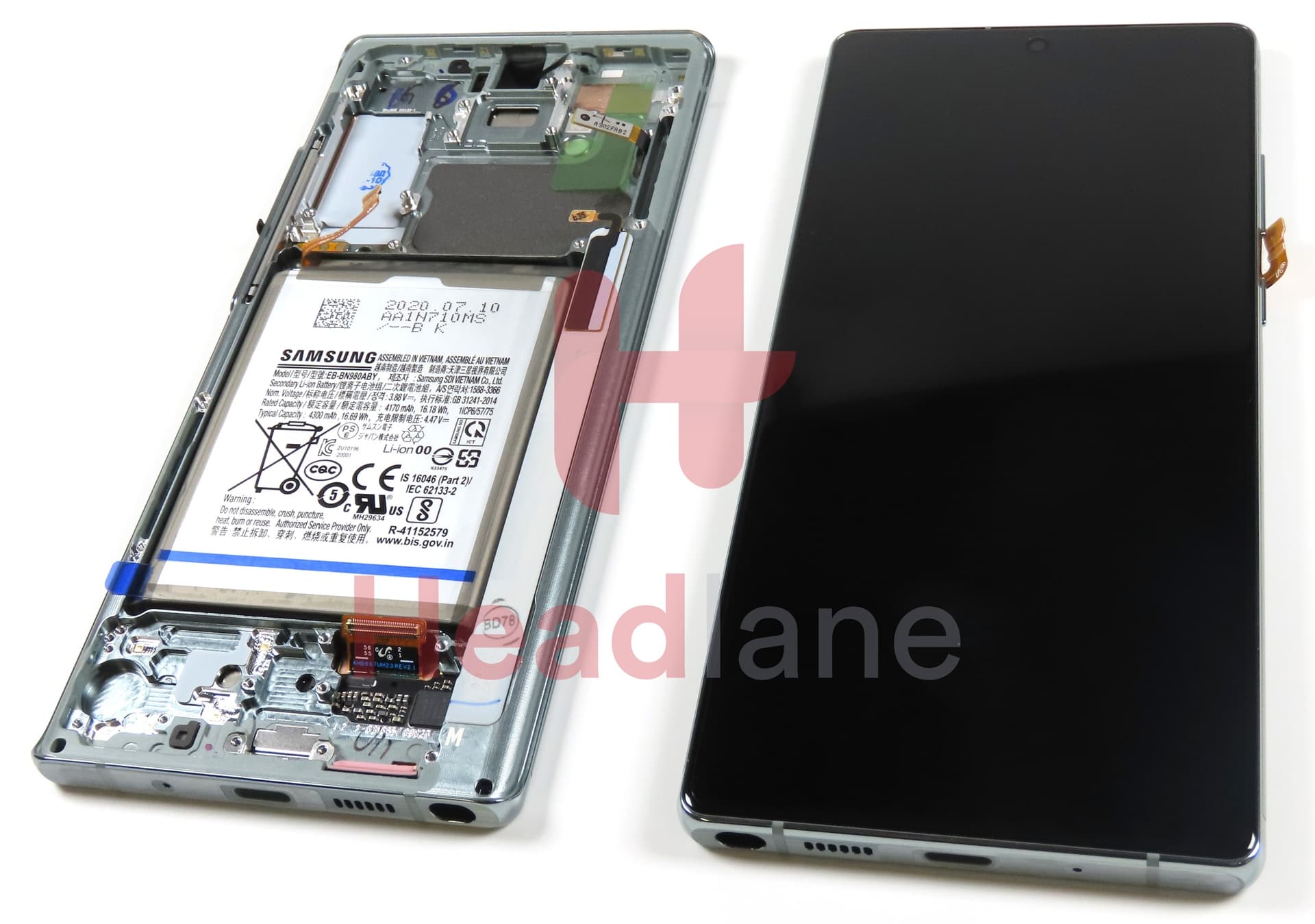 Samsung SM-N980 SM-N981 Galaxy Note 20 LCD Display / Screen + Battery - Green - view 2