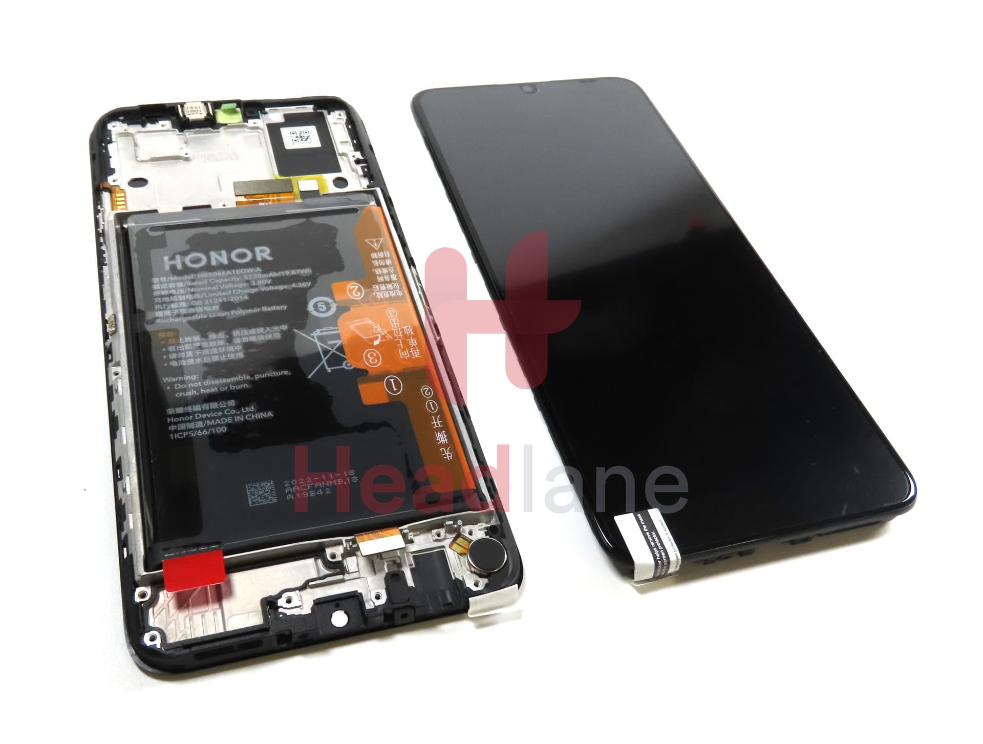 Honor X7a LCD Display / Screen + Touch + Battery Assembly - view 2