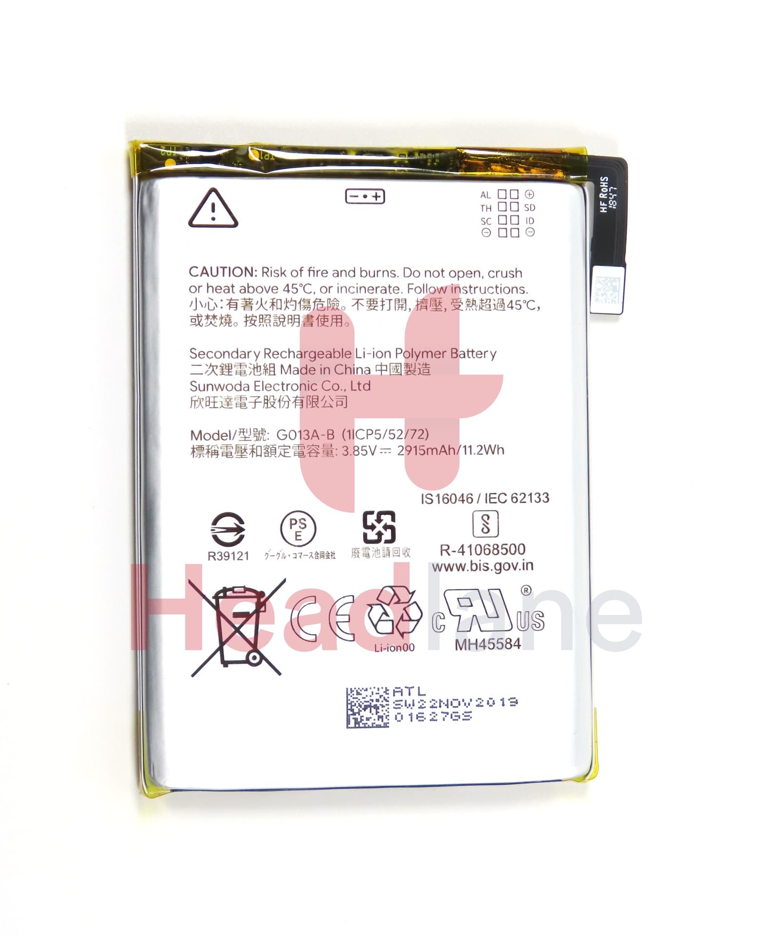 Google Pixel 3 G013A-B 2915mAh Internal Battery - view 2