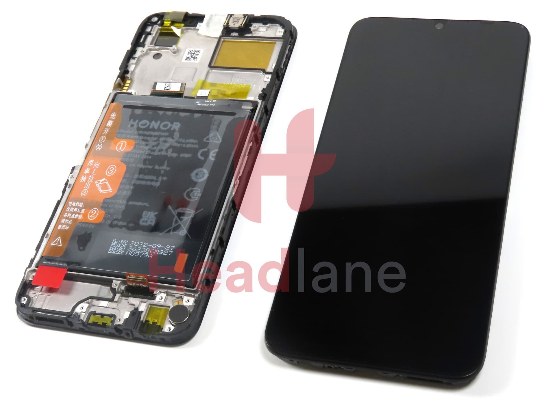 Honor X6 LCD Display / Screen + Touch + Battery Assembly - view 2