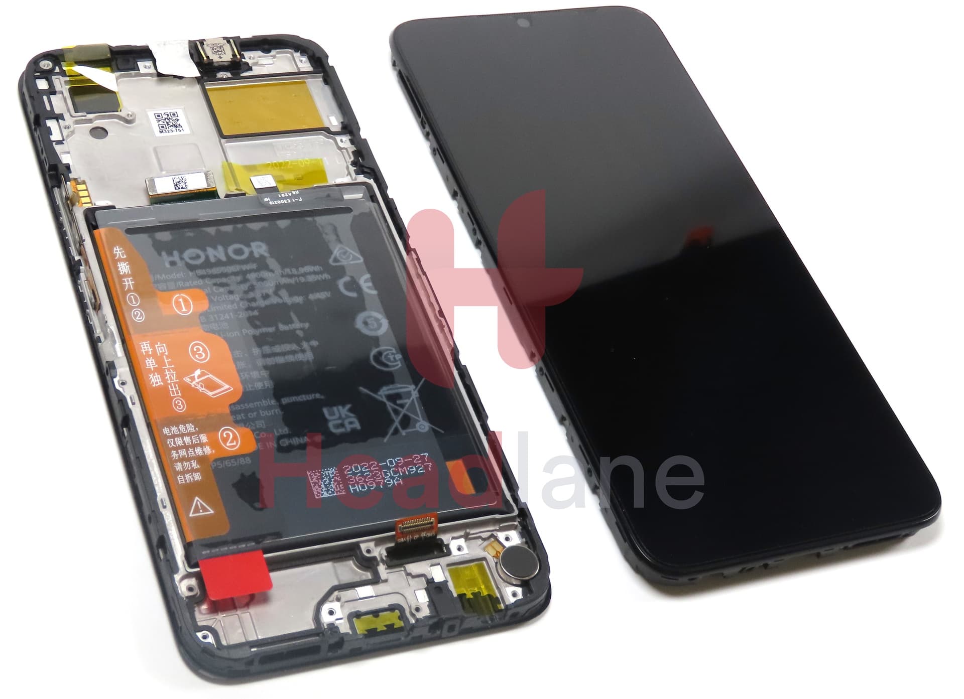 Honor X6 LCD Display / Screen + Touch + Battery Assembly - view 3