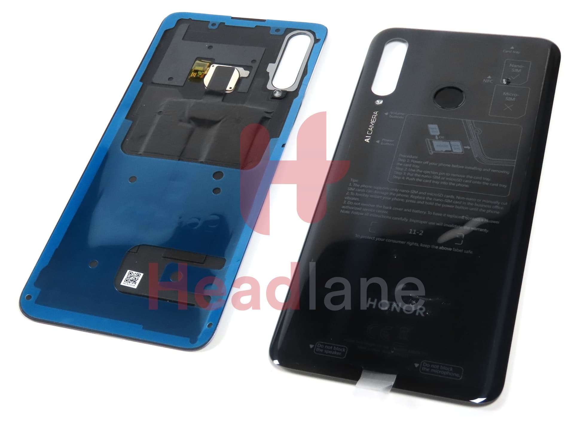 Huawei Honor 20 Lite Back / Battery Cover - Black - view 3