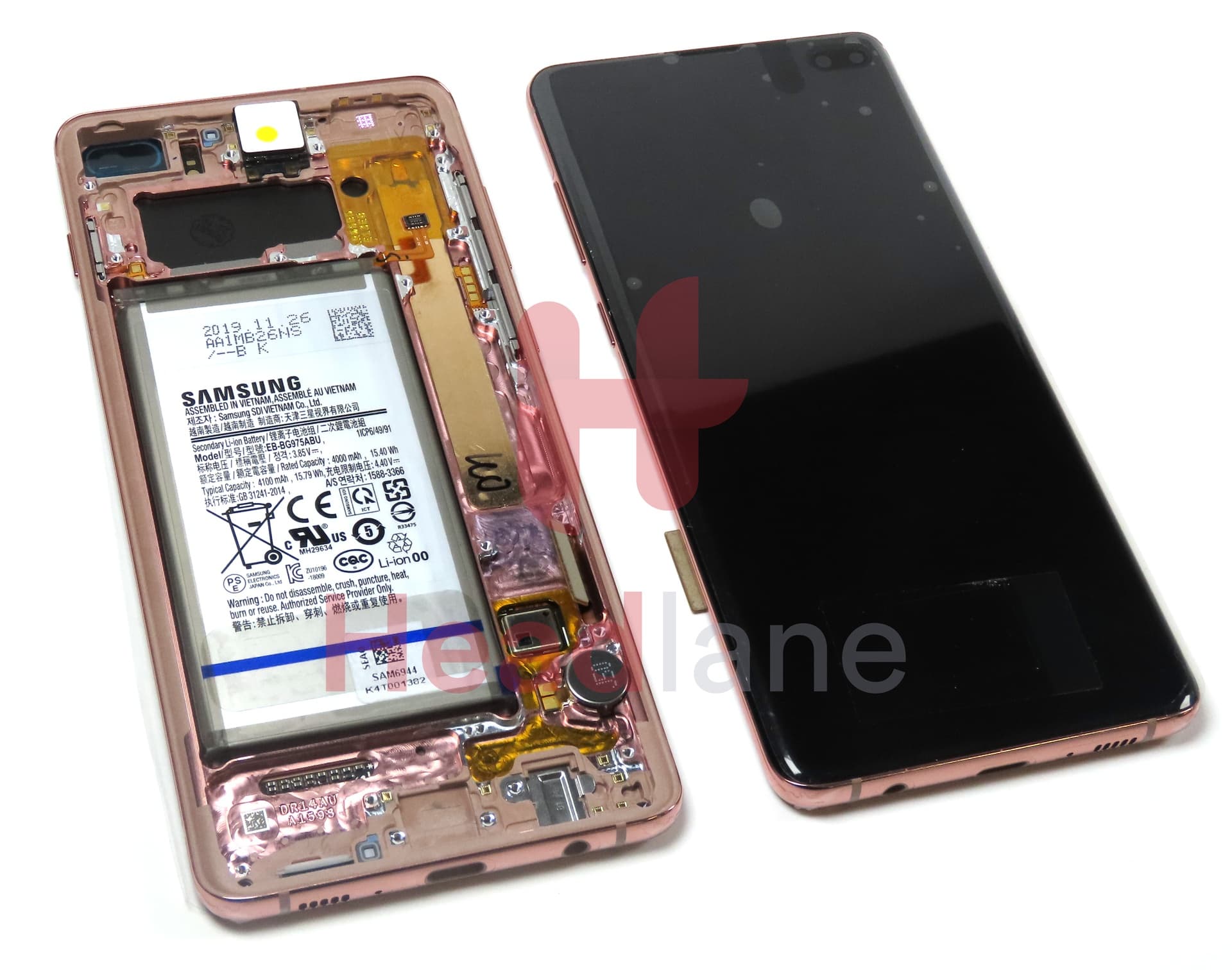 Samsung SM-G975 Galaxy S10+ / S10 Plus LCD Display / Screen + Touch + Battery - Flamingo Pink - view 3
