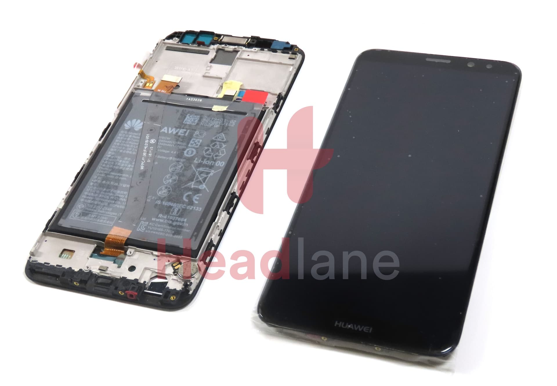 Huawei Mate 10 Lite LCD Display / Screen + Touch +Battery Assembly - Black - view 2