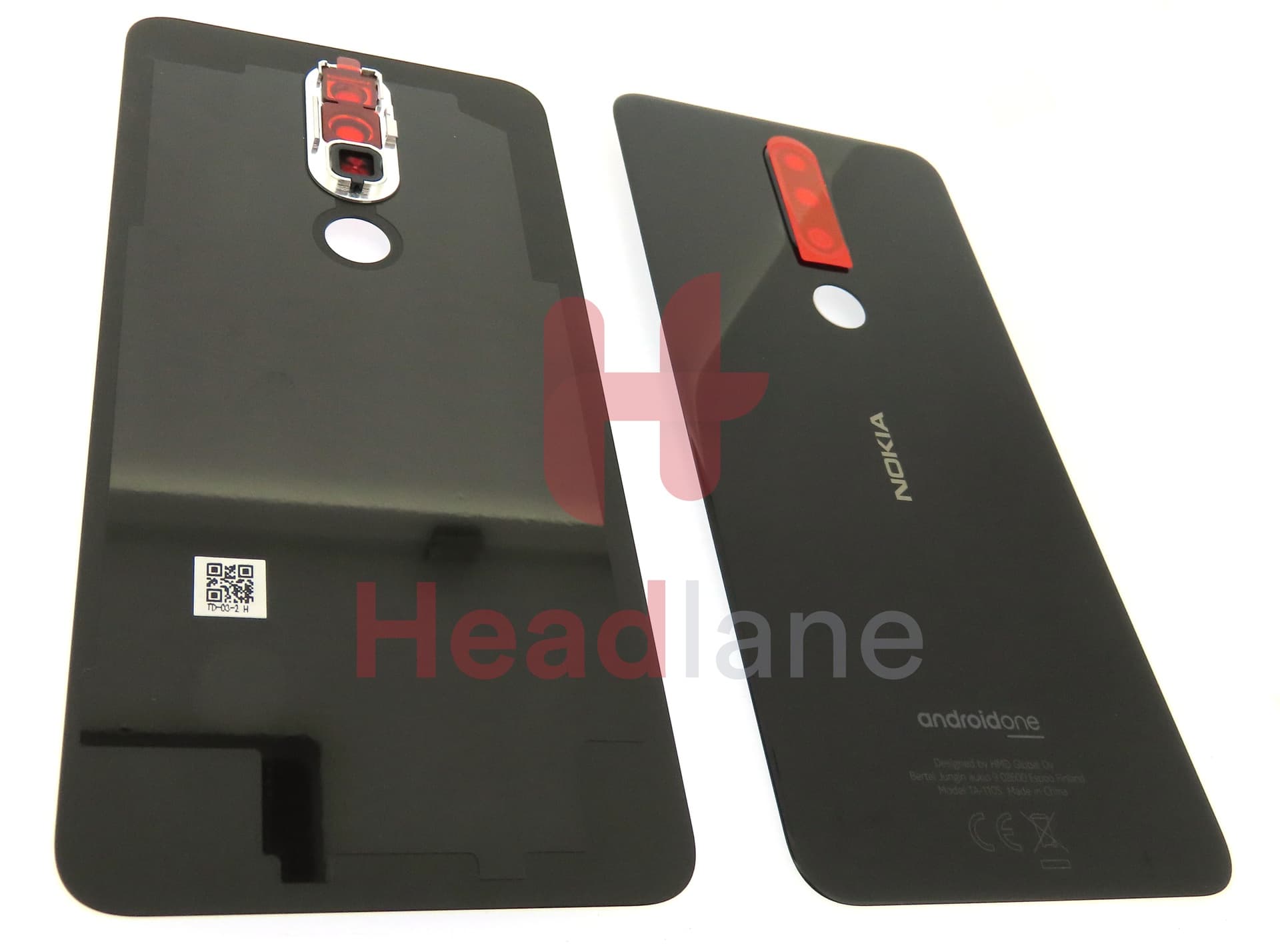 Nokia 5.1+ TA-1105, TA-1108 Back / Battery Cover - Black - view 2