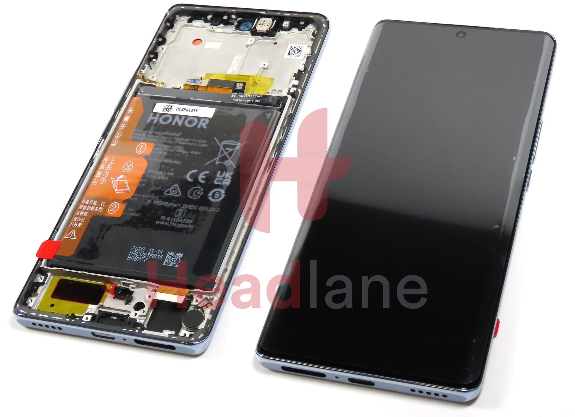 Honor Magic5 Lite LCD Display / Screen + Touch + HB506492EFW Battery - Silver - view 3