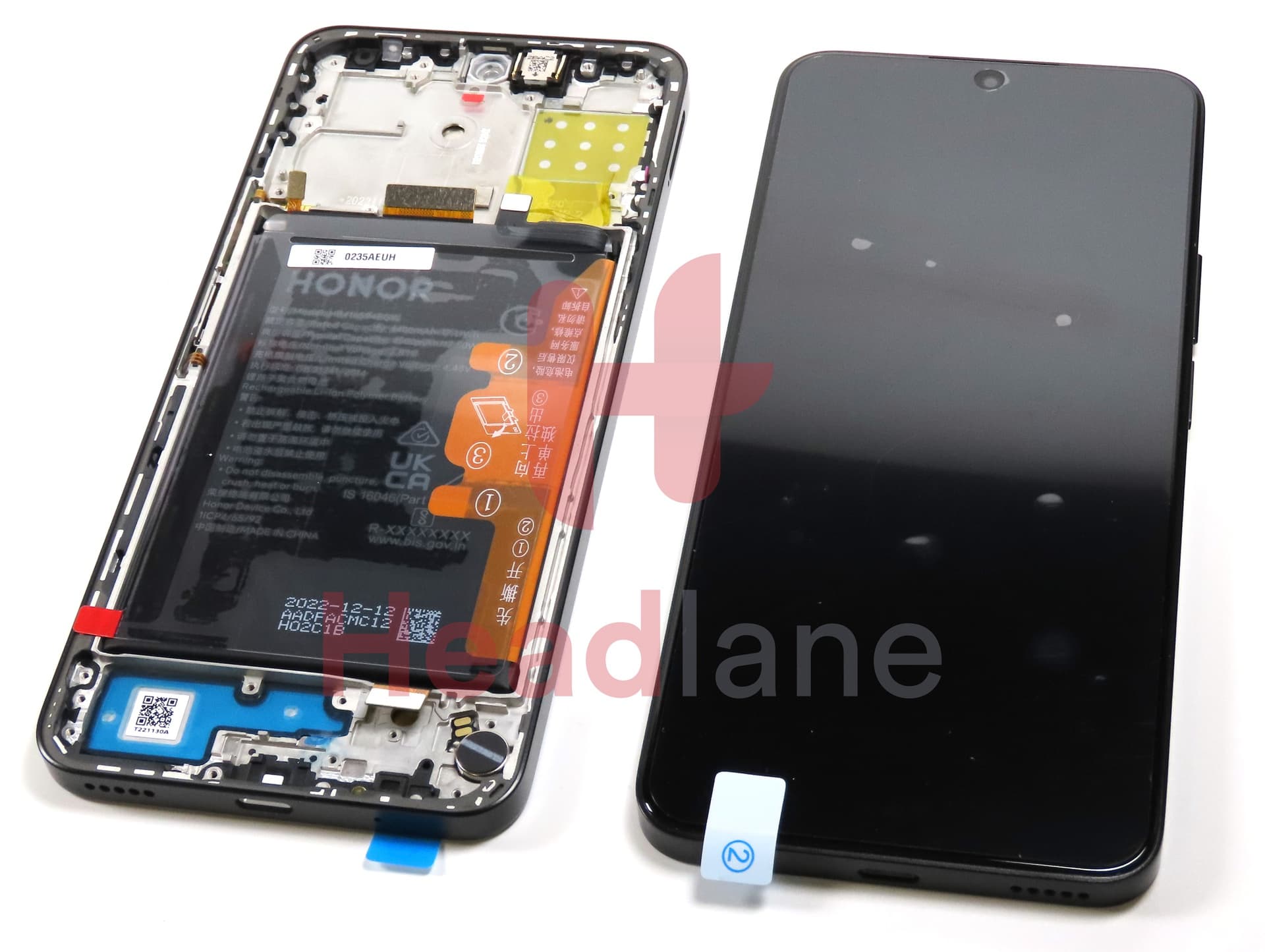 Honor 90 Lite, X8a LCD Display / Screen + Touch + HB416594EGW Battery - Black - view 3