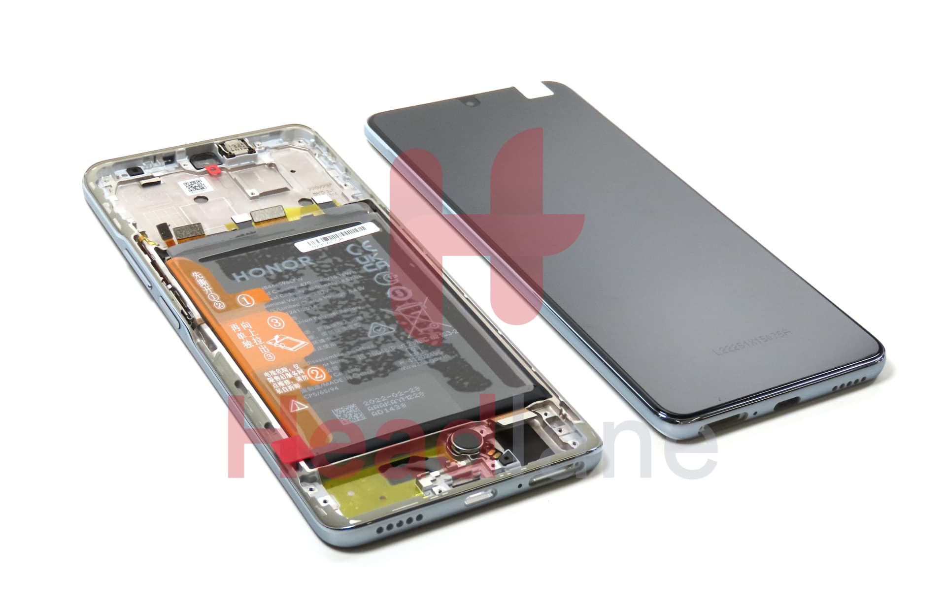 Honor Magic4 Lite LCD Display / Screen + Touch + Battery Assembly - Silver - view 3