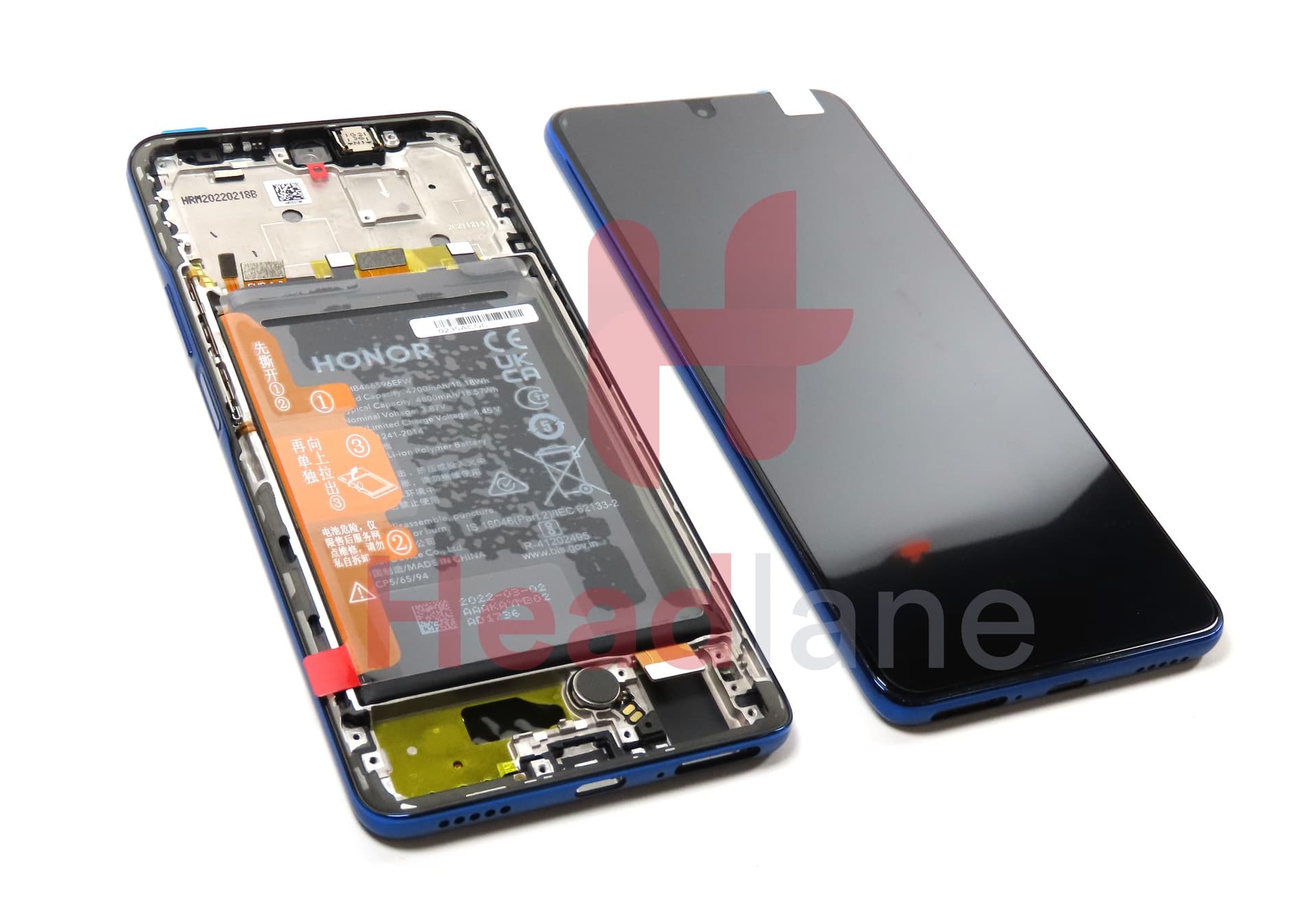 Honor Magic4 Lite LCD Display / Screen + Touch + Battery Assembly - Blue - view 3