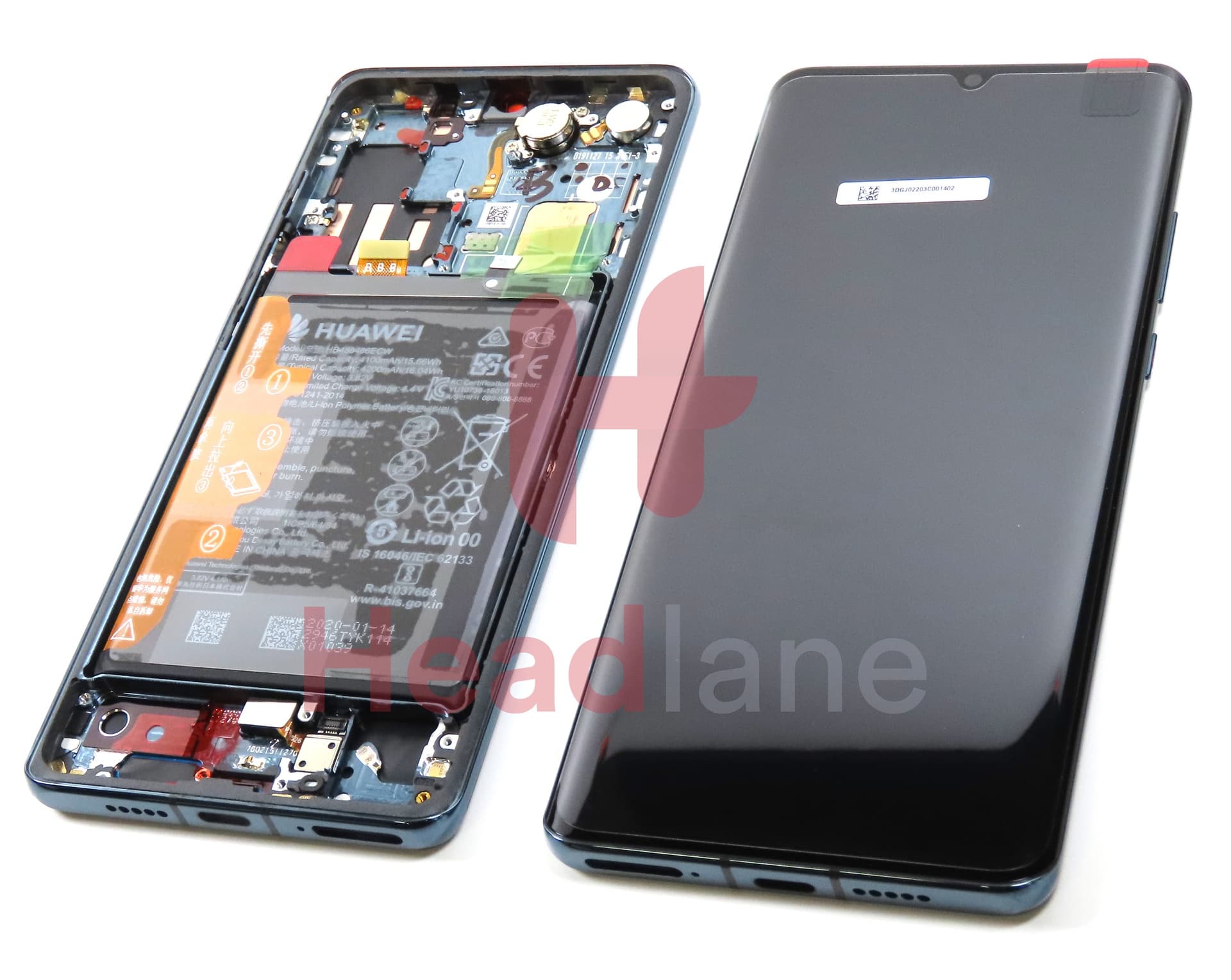 Huawei P30 Pro LCD Display / Screen + Touch + HB486486ECW Battery - Mystic Blue - view 2