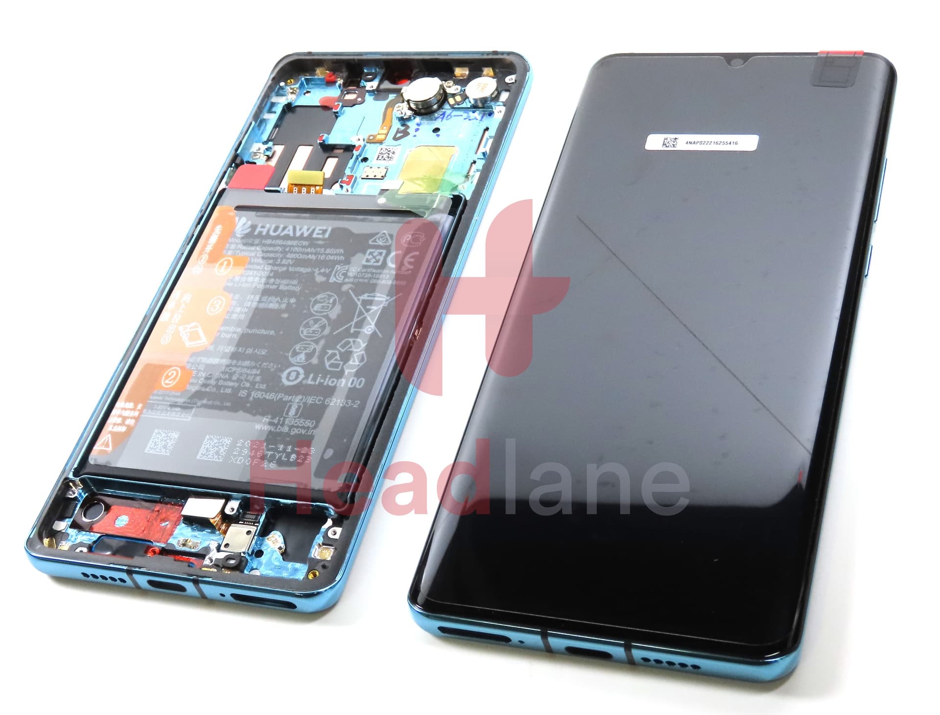 Huawei P30 Pro LCD Display / Screen + Touch + HB486486ECW Battery - Aurora Blue - view 3