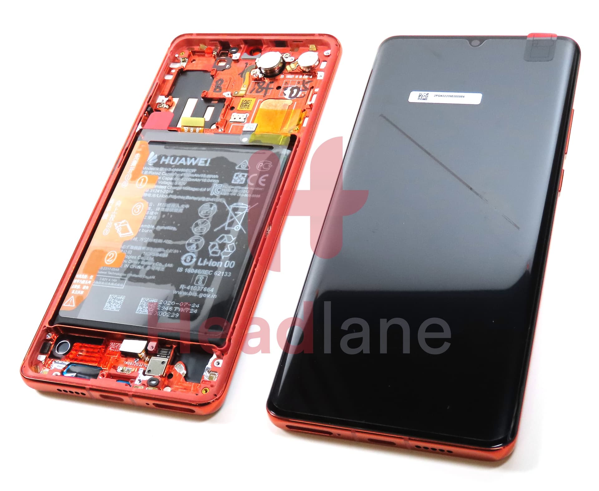 Huawei P30 Pro LCD Display / Screen + Touch + HB486486ECW Battery - Amber Sunrise - view 3