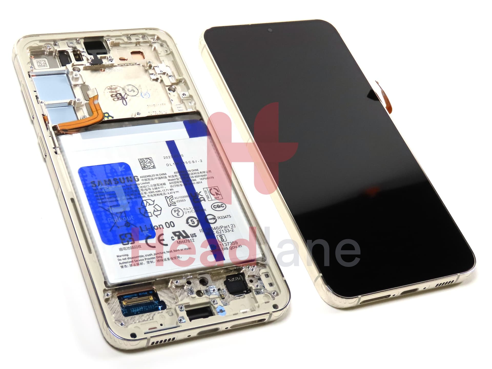 Samsung SM-S916 Galaxy S23+ / Plus LCD Display / Screen + Touch + Battery - Cream - view 2