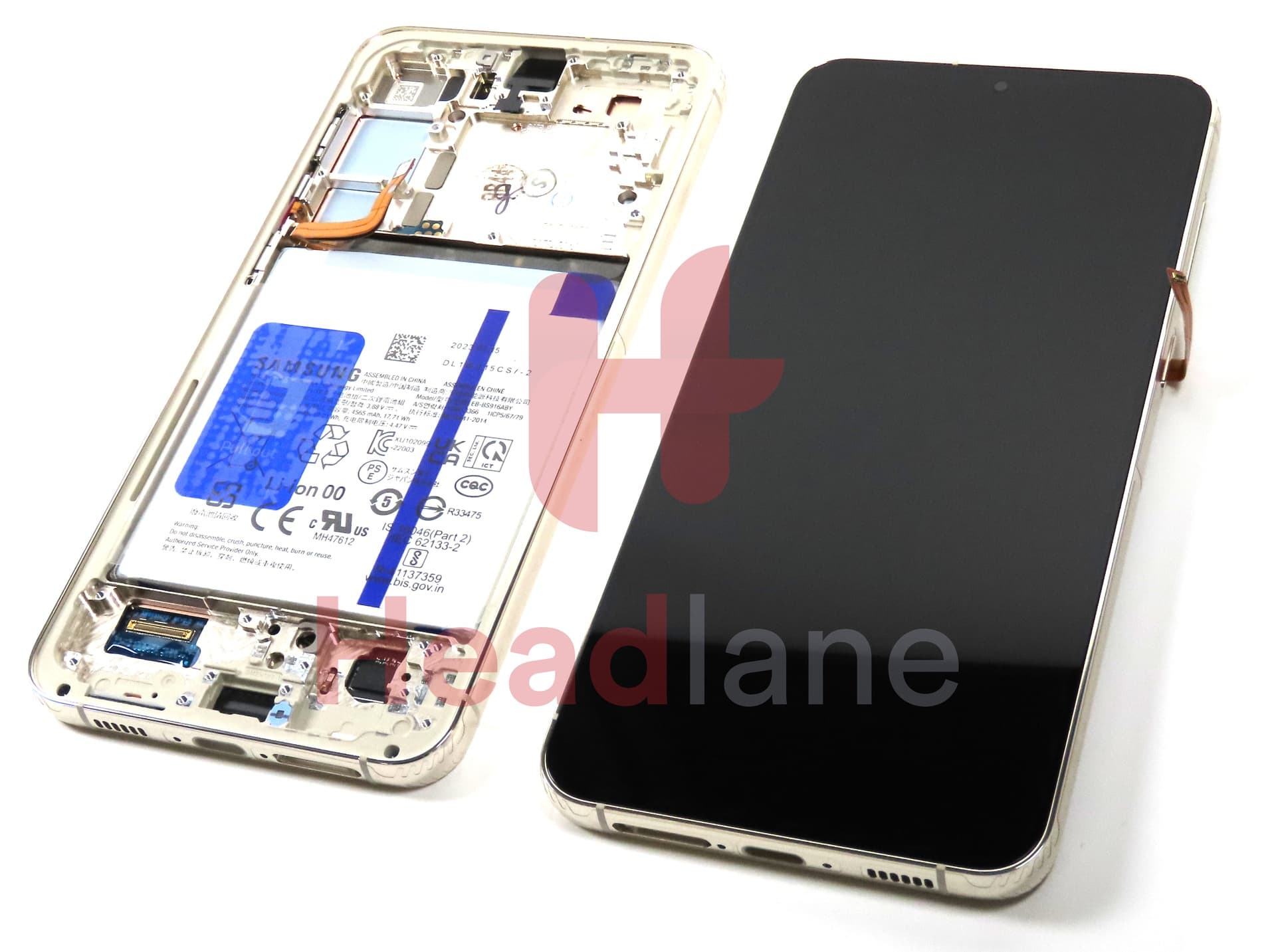 Samsung SM-S916 Galaxy S23+ / Plus LCD Display / Screen + Touch + Battery - Cream - view 3