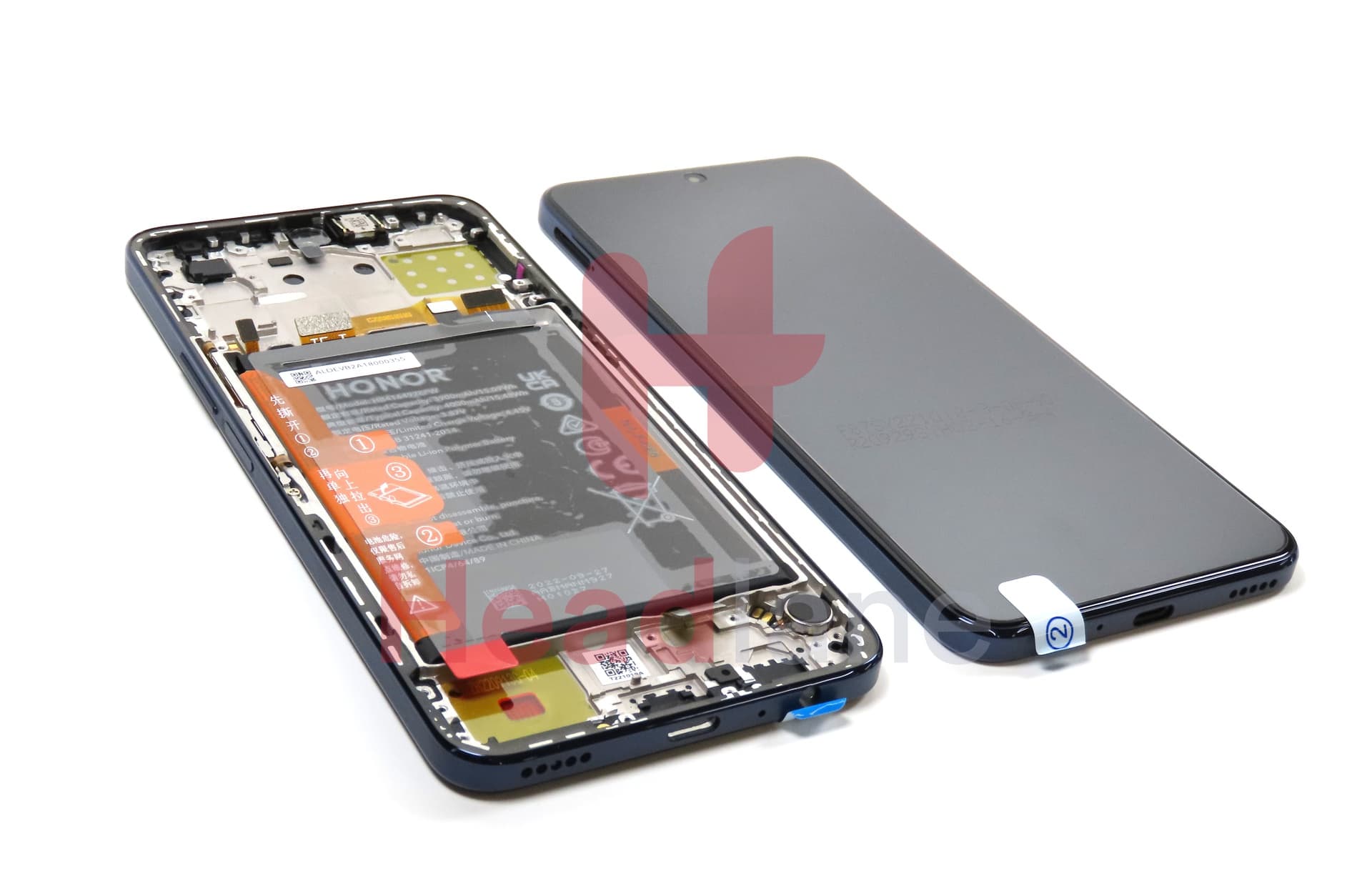 Honor X8 4G LCD Display / Screen + Touch + Battery Assembly - Blue - view 2