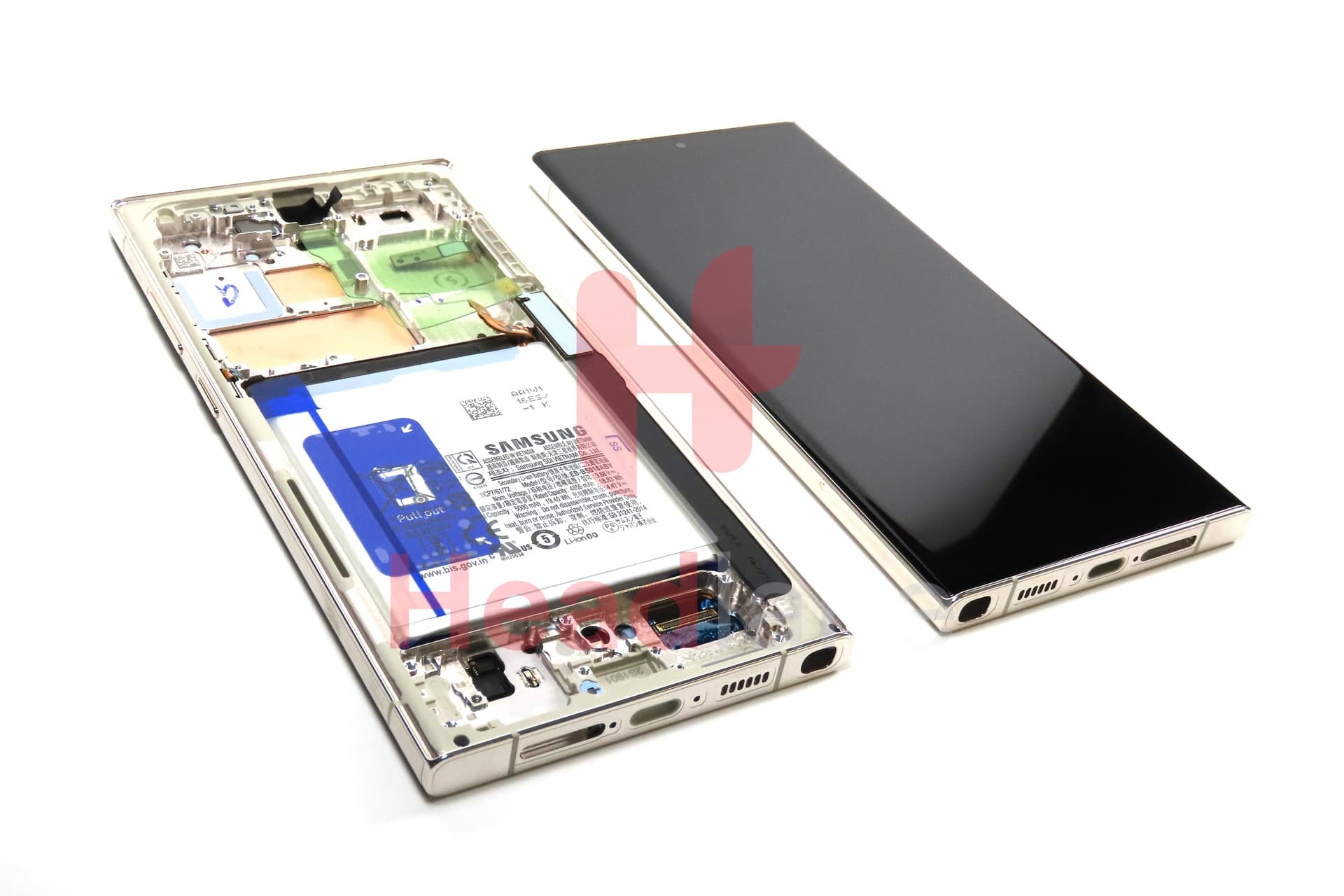 Samsung SM-S918 Galaxy S23 Ultra LCD Display / Screen + Touch + Battery - Cream - view 2