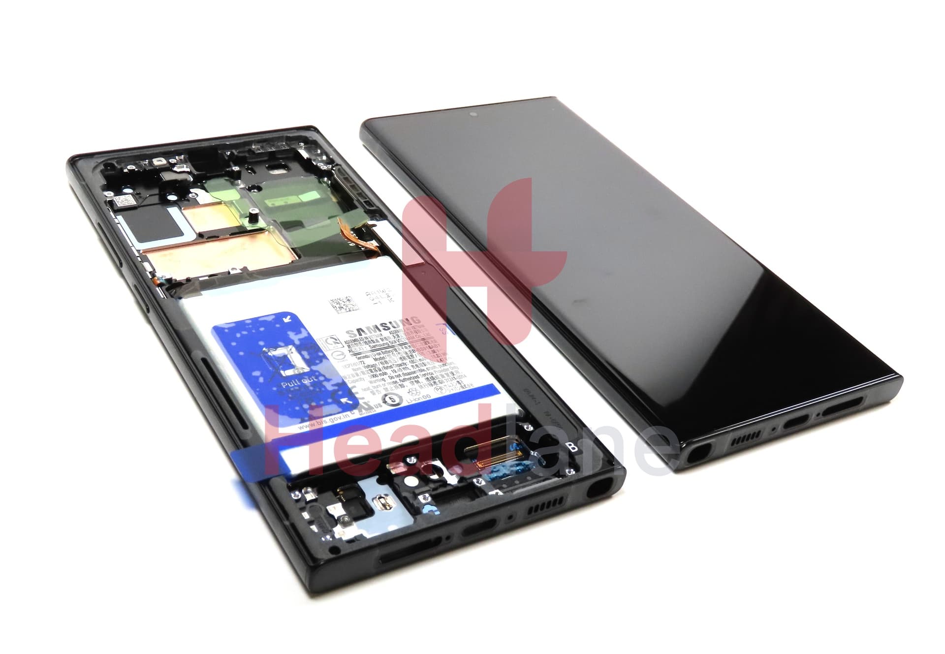 Samsung SM-S918 Galaxy S23 Ultra LCD Display / Screen + Touch + Battery - Graphite / Red - view 2