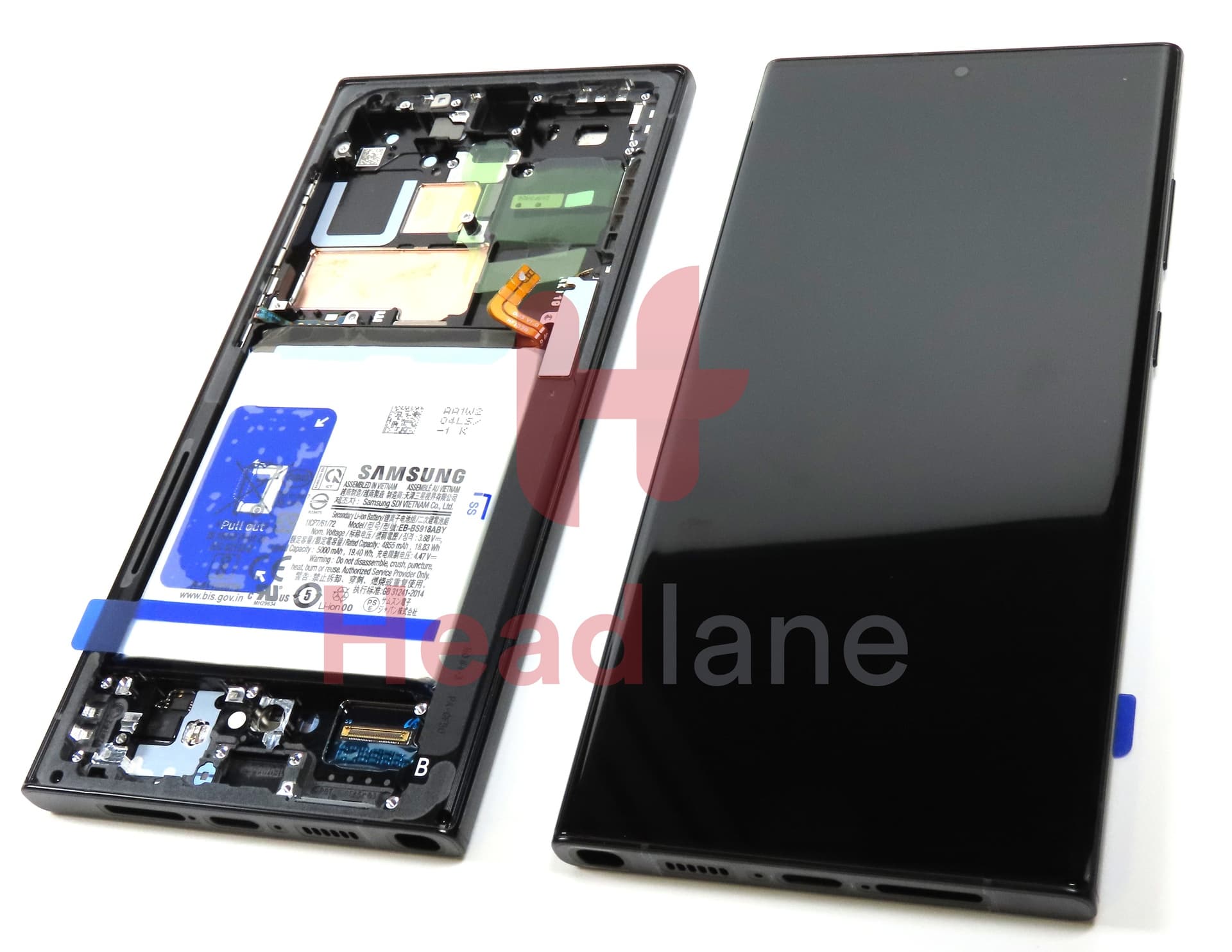 Samsung SM-S918 Galaxy S23 Ultra LCD Display / Screen + Touch + Battery - Graphite / Red - view 3