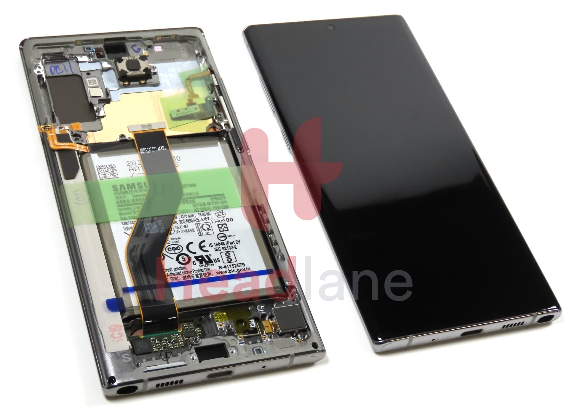 Samsung SM-N975 Galaxy Note 10+ / Note 10 Plus LCD Display / Screen + Touch + Battery - Aura Glow / Silver (No Box / Service Pack) - view 2