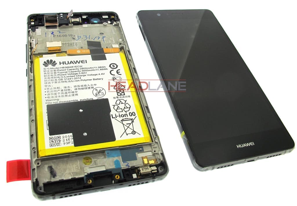 Huawei P9 Lite LCD Display / Screen + Touch + Battery Assembly - Black - view 2