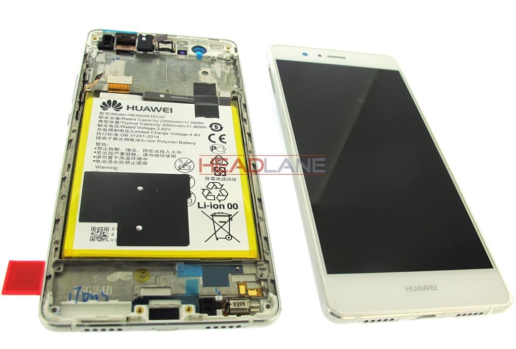 Huawei P9 Lite LCD Display / Screen + Touch + Battery Assembly - White - view 2
