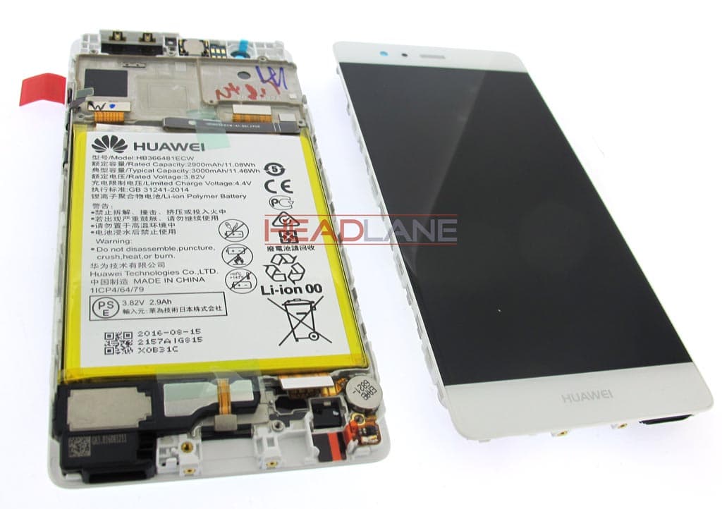 Huawei P9 LCD Display / Screen + Touch + Battery Assembly - Silver - view 2