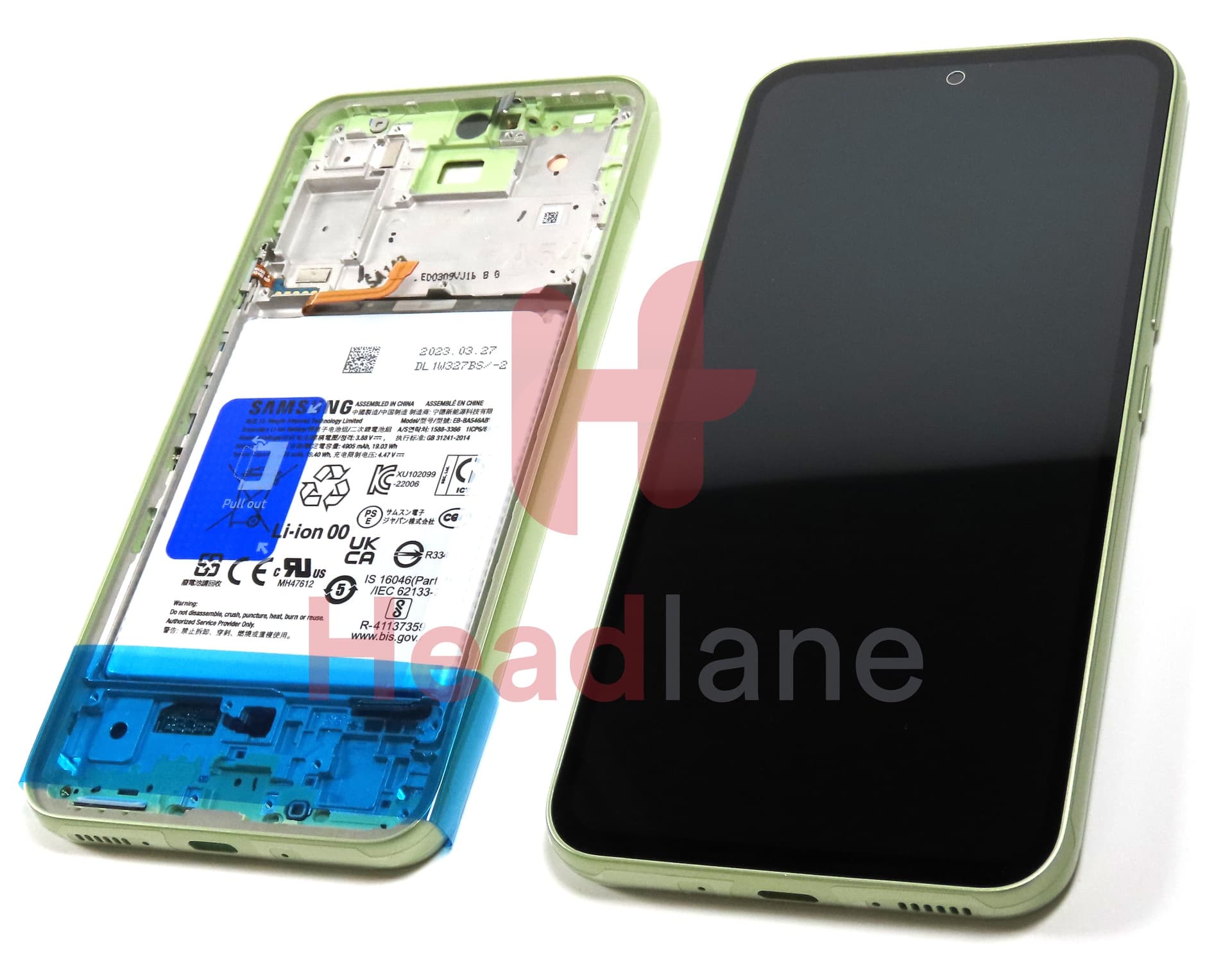 Samsung SM-A546 Galaxy A54 5G LCD Display / Screen + Touch + Battery - Lime - view 2