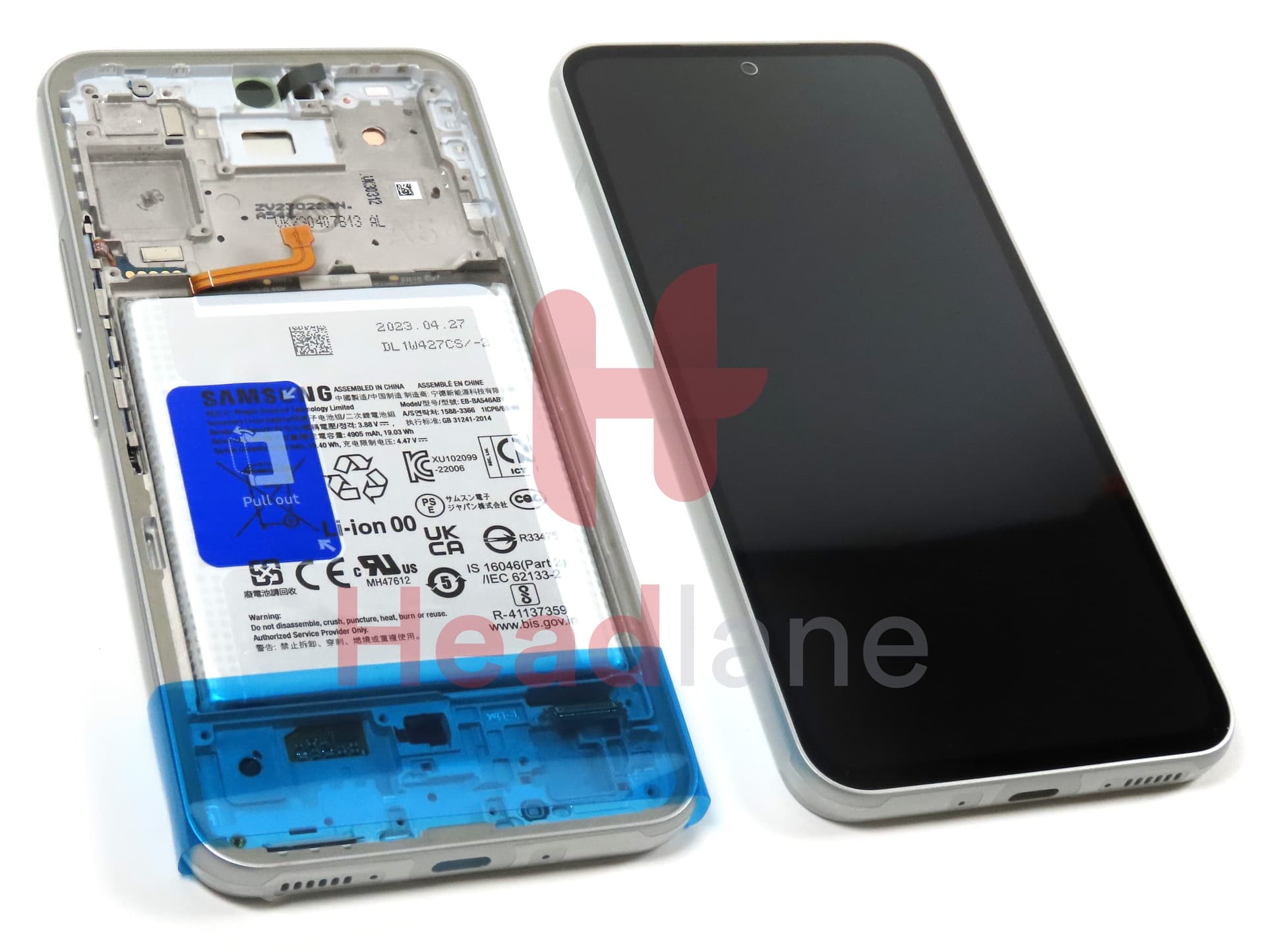 Samsung SM-A546 Galaxy A54 5G LCD Display / Screen + Touch + Battery - White - view 2