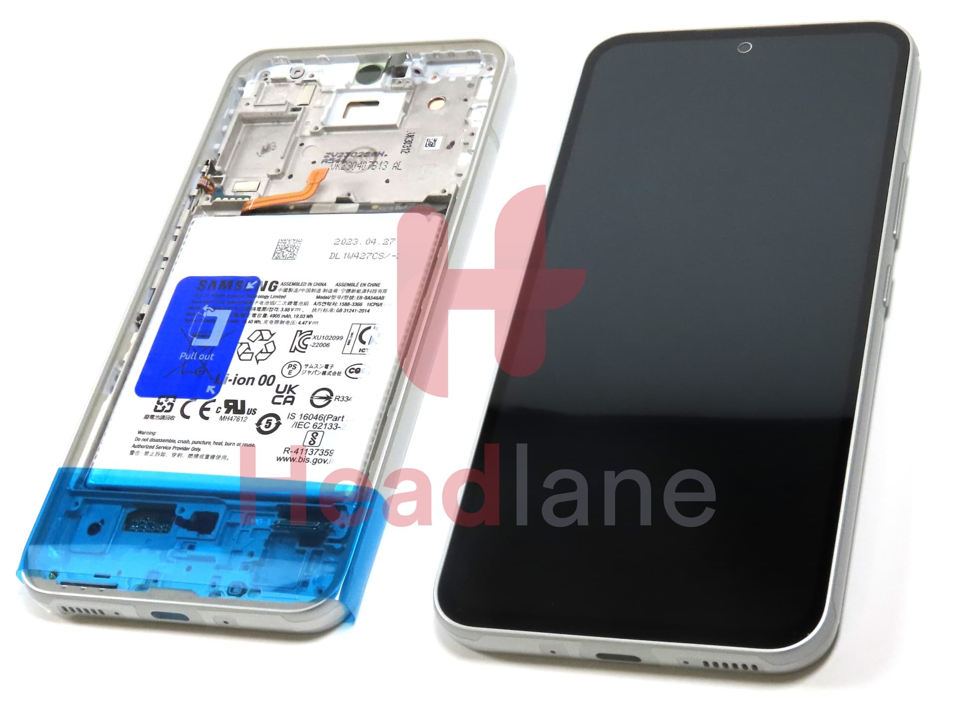 Samsung SM-A546 Galaxy A54 5G LCD Display / Screen + Touch + Battery - White - view 3